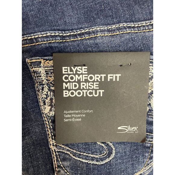 Silver Jeans Co. Elyse Comfort Fit Mid Rise Bootcut Jeans Size W29 L33 - Picture 5 of 16